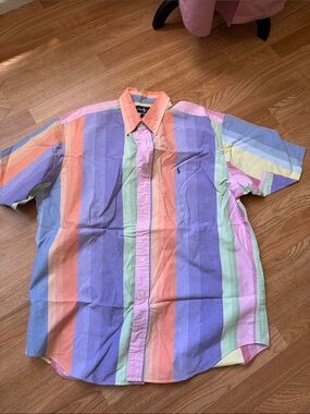 Polo by Ralph Lauren Pastel Multi-Stripe Short-Sleeve Button-Up